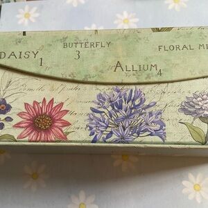 Floral Garden Decorative Storage Box - Green with Pink & Purple Floral Accents